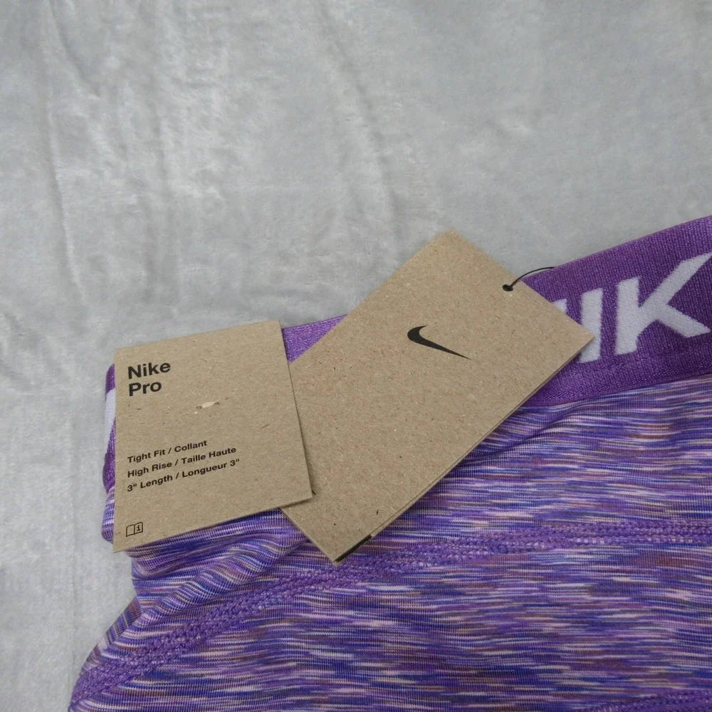 Nike Pro Short Women XXL Purple Space Dye Dri Fit High Rise Tight Fit $74‎ NEW